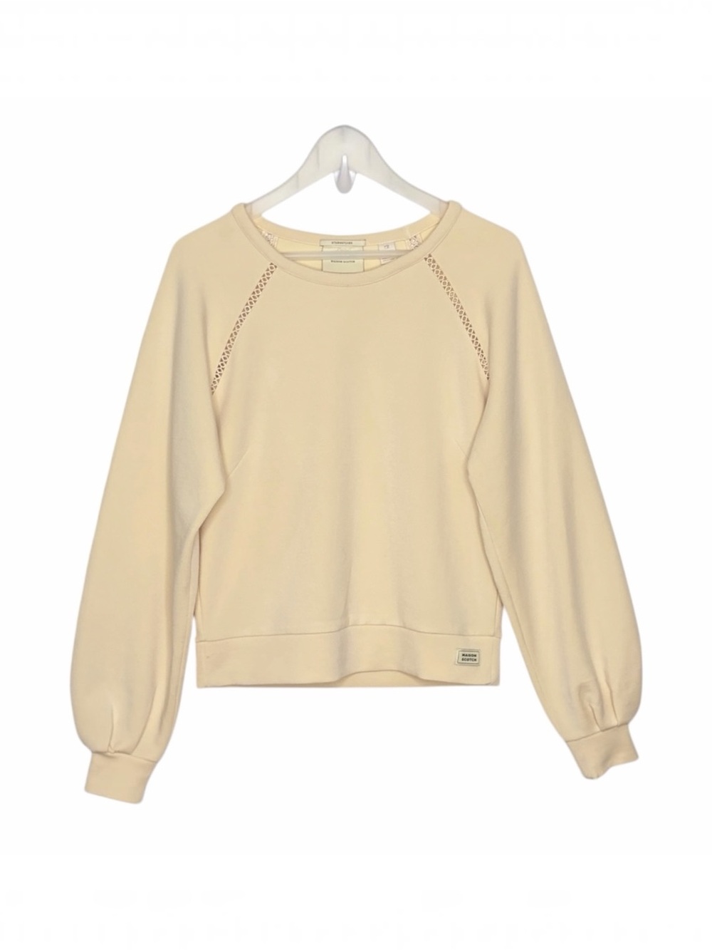 Maison Scotch Soda Starwatcher Sweatshirt Size S Cream Ladder Trim Raglan